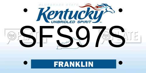 SFS97S Kentucky License Plate