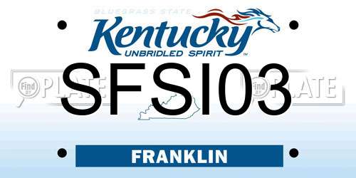 SFSI03 Kentucky License Plate