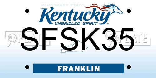 SFSK35 Kentucky License Plate
