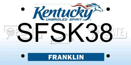 SFSK38 Kentucky License Plate