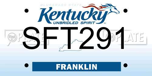 SFT291 Kentucky License Plate