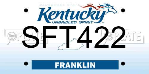 SFT422 Kentucky License Plate