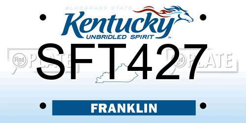 SFT427 Kentucky License Plate