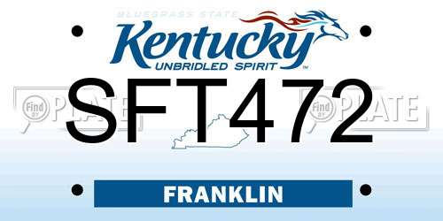 SFT472 Kentucky License Plate