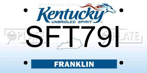 SFT79I Kentucky License Plate