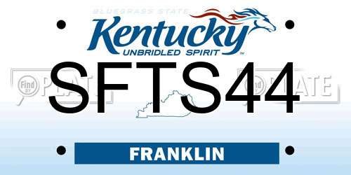 SFTS44 Kentucky License Plate
