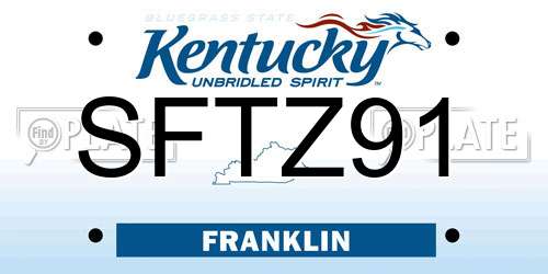 SFTZ91 Kentucky License Plate