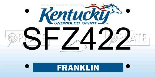 SFZ422 Kentucky License Plate