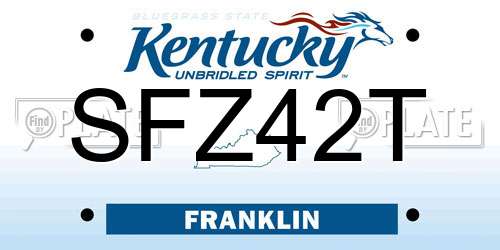 SFZ42T Kentucky License Plate