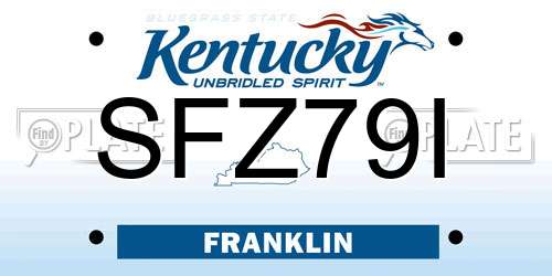 SFZ79I Kentucky License Plate