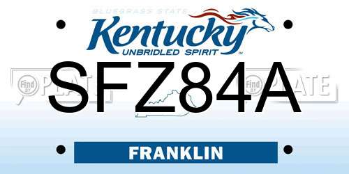 SFZ84A Kentucky License Plate