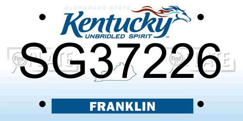 SG37226 Kentucky License Plate