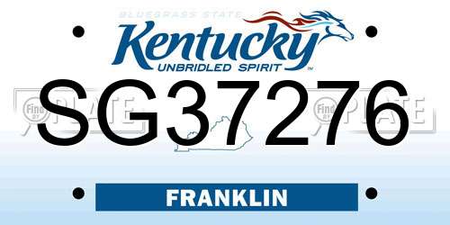 SG37276 Kentucky License Plate