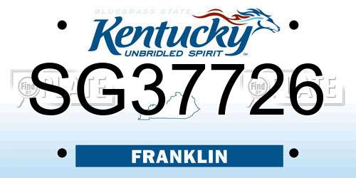 SG37726 Kentucky License Plate