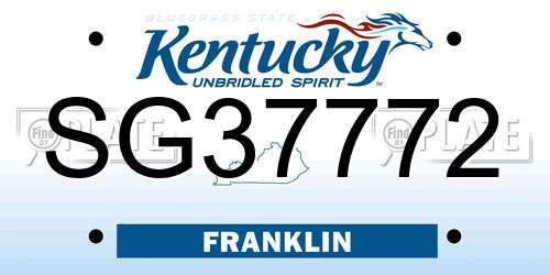 SG37772 Kentucky License Plate