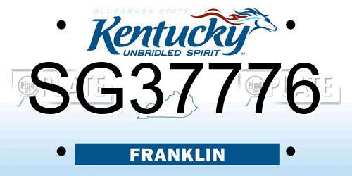 SG37776 Kentucky License Plate