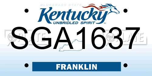 SGA1637 Kentucky License Plate