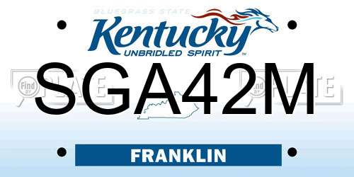 SGA42M Kentucky License Plate