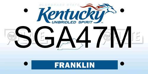 SGA47M Kentucky License Plate