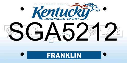 SGA5212 Kentucky License Plate
