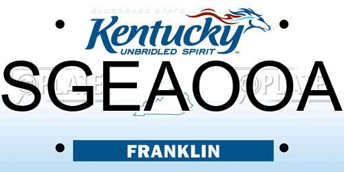 SGEAOOA Kentucky License Plate