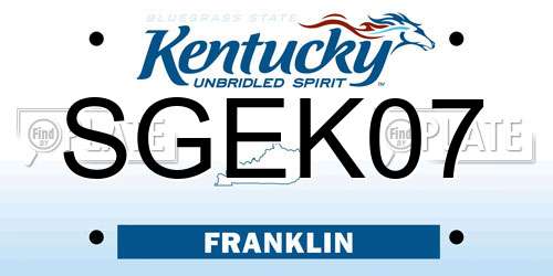 SGEK07 Kentucky License Plate