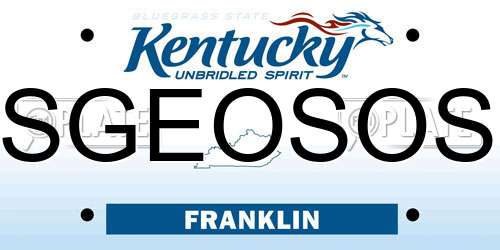 SGEOSOS Kentucky License Plate