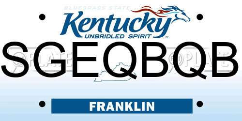 SGEQBQB Kentucky License Plate