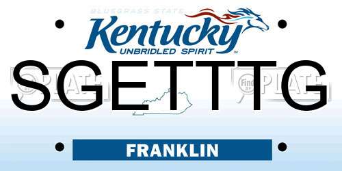 SGETTTG Kentucky License Plate