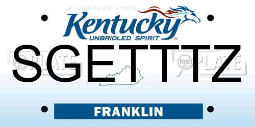 SGETTTZ Kentucky License Plate