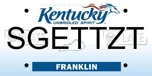 SGETTZT Kentucky License Plate