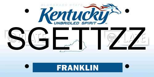 SGETTZZ Kentucky License Plate