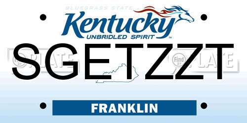 SGETZZT Kentucky License Plate