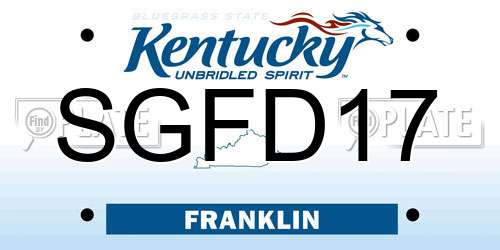 SGFD17 Kentucky License Plate