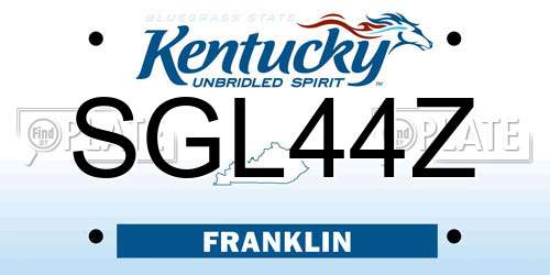 SGL44Z Kentucky License Plate