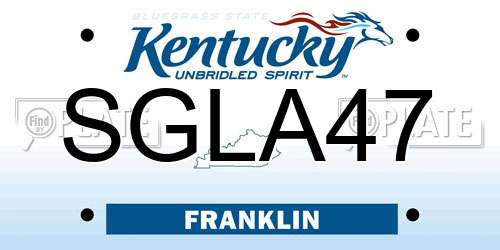 SGLA47 Kentucky License Plate