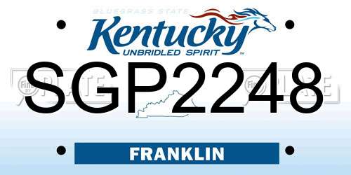 SGP2248 Kentucky License Plate