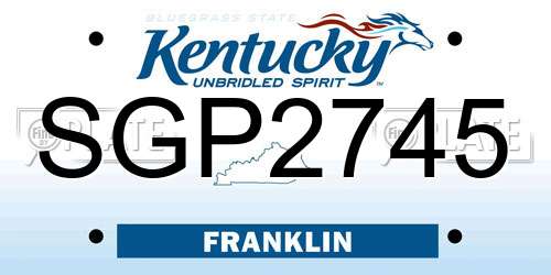 SGP2745 Kentucky License Plate