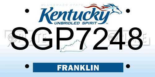 SGP7248 Kentucky License Plate