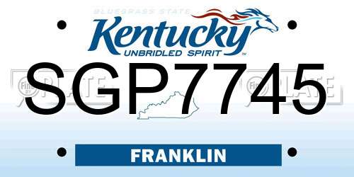 SGP7745 Kentucky License Plate