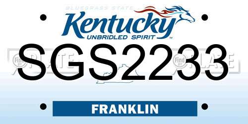 SGS2233 Kentucky License Plate