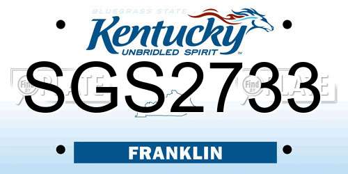 SGS2733 Kentucky License Plate
