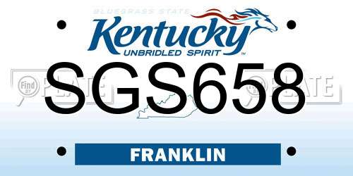 SGS658 Kentucky License Plate