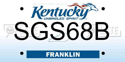 SGS68B Kentucky License Plate