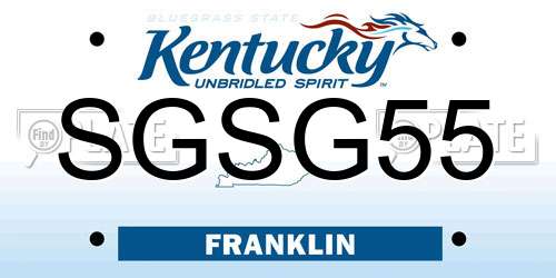 SGSG55 Kentucky License Plate
