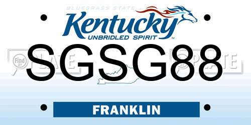 SGSG88 Kentucky License Plate