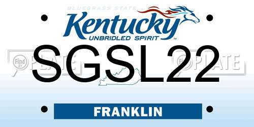 SGSL22 Kentucky License Plate