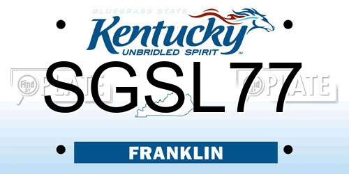 SGSL77 Kentucky License Plate