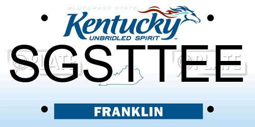 SGSTTEE Kentucky License Plate