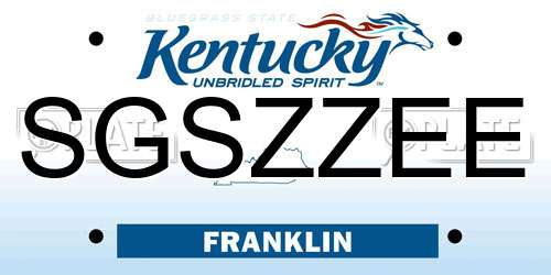 SGSZZEE Kentucky License Plate